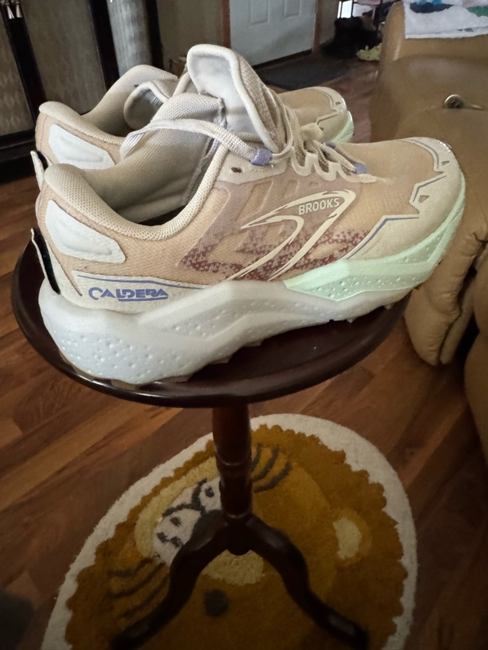Brooks Caldera Women's Beige and Light Green Running Shoes. Like new worn once